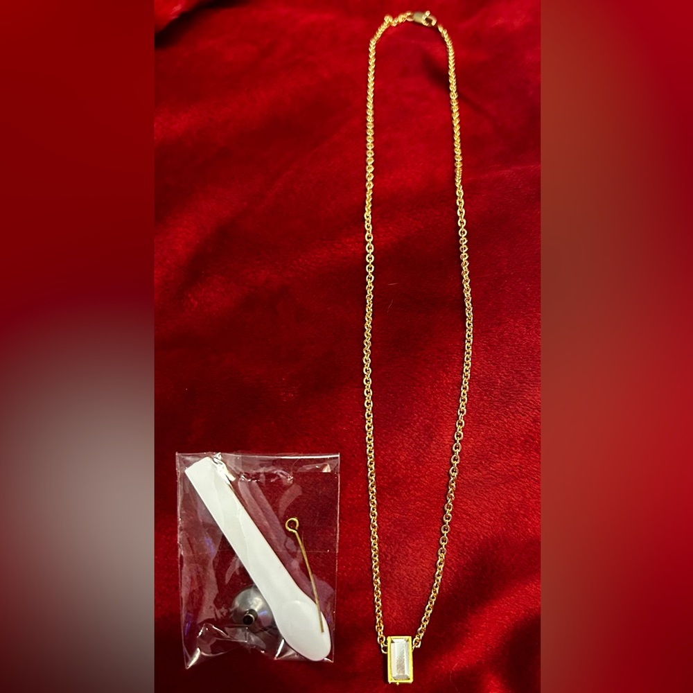 Gold urn necklace ashes